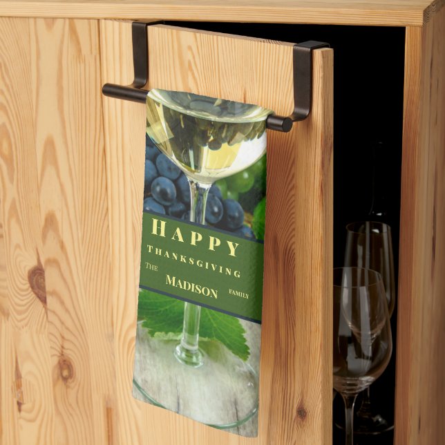 Personalize Unique Thanksgiving  Kitchen Towel (Thirds Fold)