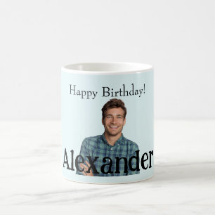 Personalize Upload Photo Add Name Happy Birthday  Coffee Mug