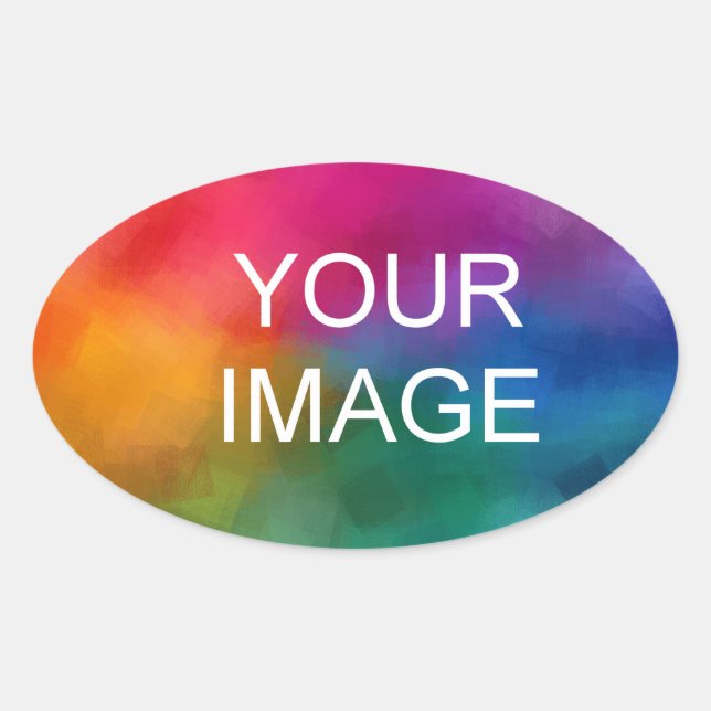 Personalize Upload Your Photo Image Company Logo Oval Sticker (Front)