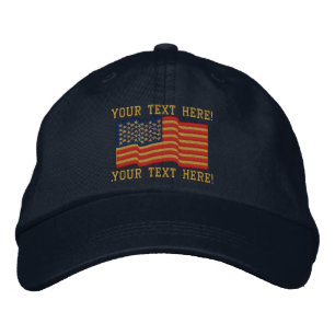 Personalize USA Stars 'n Stripes Embroidered Cap