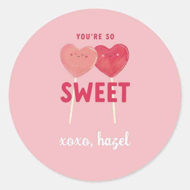 Personalize Valentine Lollipop Sticker (Front)