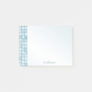 Personalize Variegated Aqua Decorative Tile Post-it Notes