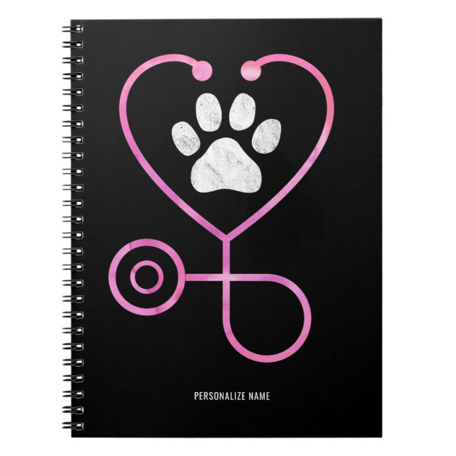 Personalize Veterinarian Vet Tech Veterinary Notebook (Front)
