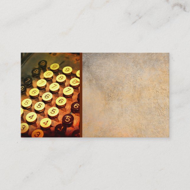 personalize vintage adding machine business card (Front)