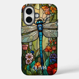 Personalize Vintage art nouveau boho dragonfly  iPhone 16 Case
