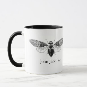 Personalize Vintage Cicada illustration Mug
