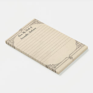 Personalize Vintage Distressed Antique Personal P Post-it Notes