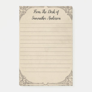 Personalize Vintage Distressed Antique Personal Post-it Notes
