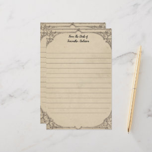 Personalize Vintage Distressed Antique Personal  Stationery
