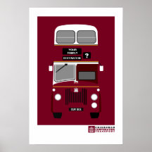 Personalize Vintage Edinburgh Double Decker bus Po