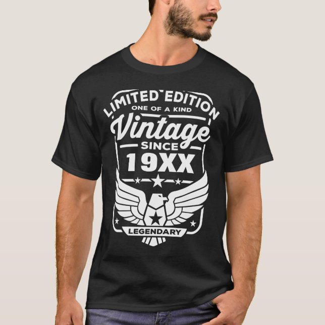 Personalize Vintage Since 19XX Legendary Birthday T-Shirt (Front)