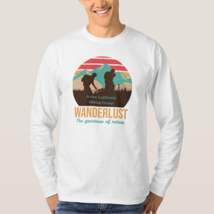 Personalize Vintage Sunset Mountain Hiking Group T-Shirt