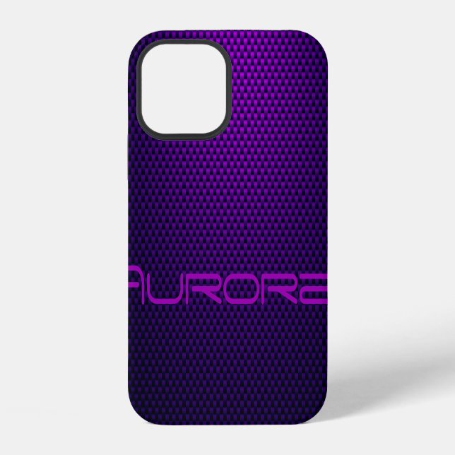 Personalize Violet carbon fibre patterned iPhone Case (Back)