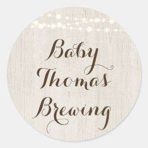 Personalize w Baby Name - Rustic Baby Shower Seal
