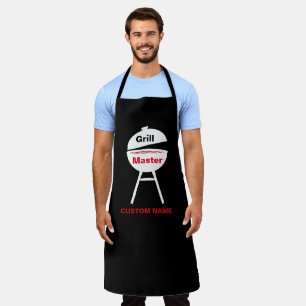 Personalize w Name Custom Black Chef Mens Womens Apron