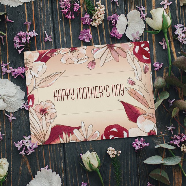 Personalize Warm Flower theme Mothers Day Card (Creator Uploaded)