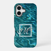 Personalize Water Pattern ocean waves monogram