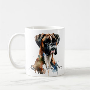 PERSONALIZE Watercolor BOXER Mug