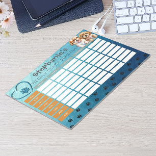 Personalize Watercolor Dog Weekly Class Schedule Notepad