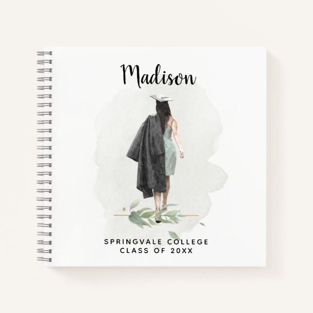 Personalize Watercolor Graduation Party Guest Book (Front)