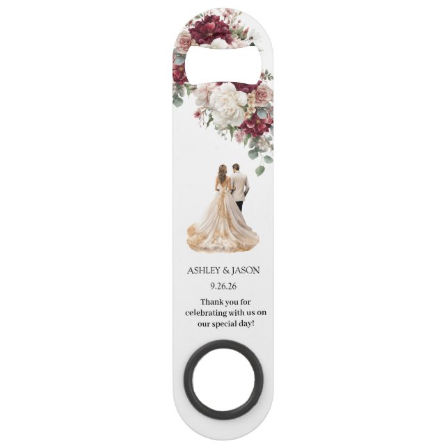 Personalize Wedding Favour Bottle Opener Bar Key (Front)