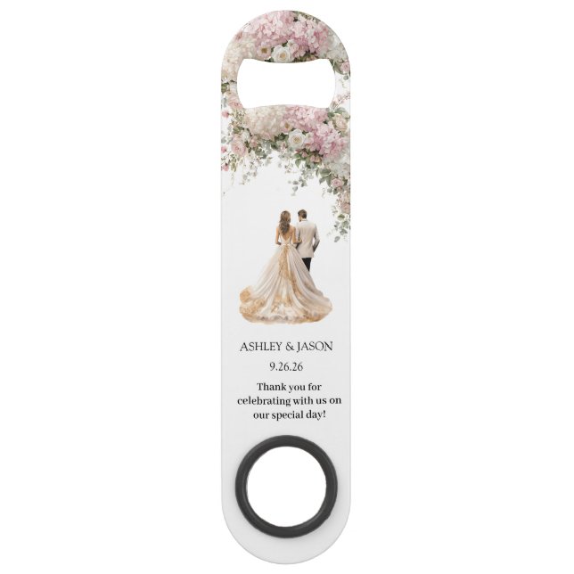 Personalize Wedding Favour Bottle Opener Bar Key (Front)