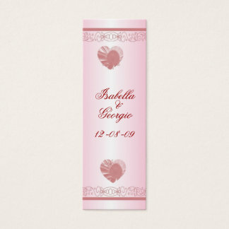 Personalize Wedding Favour Hearts & Lace Bookmark