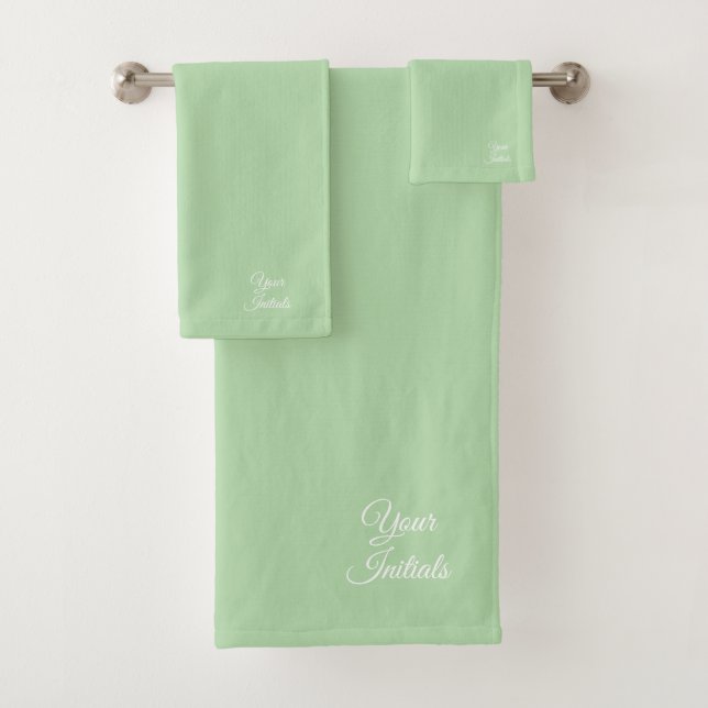 Personalize Wedding Housewarming Gift Mint    Bath Towel Set (Insitu)
