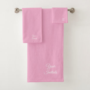 Personalize Wedding Housewarming Gift Pink    Bath Towel Set