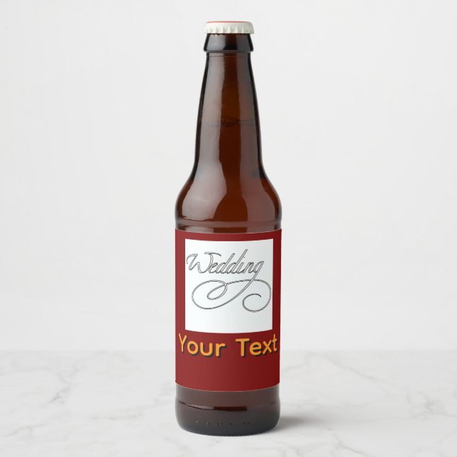 Personalize Wedding Logo Beer Bottle Label (Front)