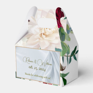 Personalize Wedding Red Rose Peony Dahlia Astilbe Favor Box