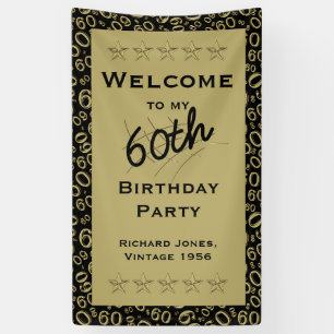 Personalize: Welcome 60th Birthday Party - Black Banner