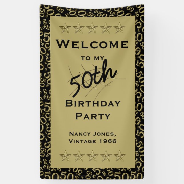 Personalize: Welcome to my 50th Birthday Party Banner (Vertical)