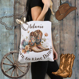Personalize Western Boho Line Dancing Tote Bag