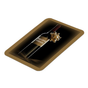Personalize Wine Bottle with Bow Boss’s Day Magnet
