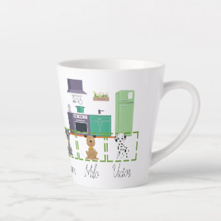 Personalize with 1-3 dogs photos and names  latte mug