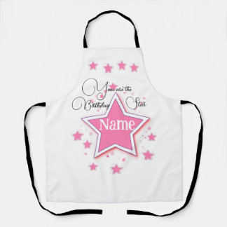 Personalize With A Name Birthday STAR  Apron