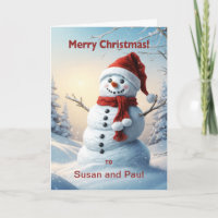 Personalize with a Name Christmas Snowman