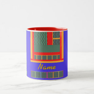 Personalize With A Name Mixed Geo Two-Tone Coffee Mug