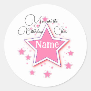 Personalize With A Name STAR  Classic Round Sticker