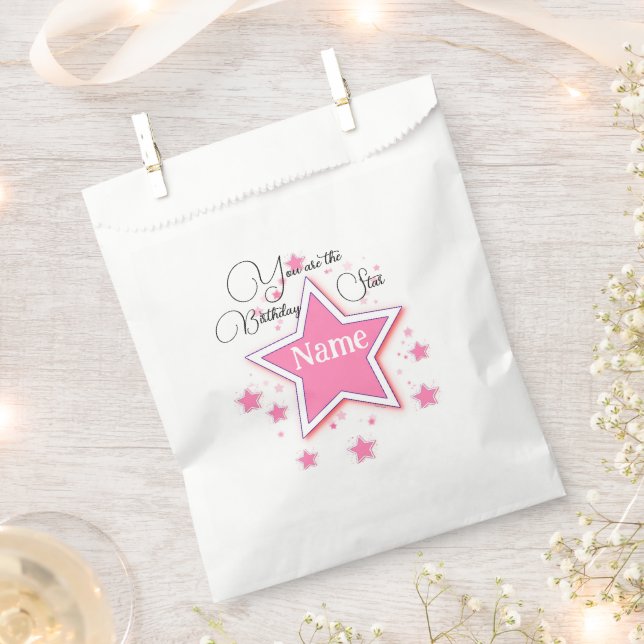 Personalize With A Name STAR Paper  Favour Bag (Clipped)