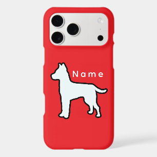 Personalize With A Name White Dog Red