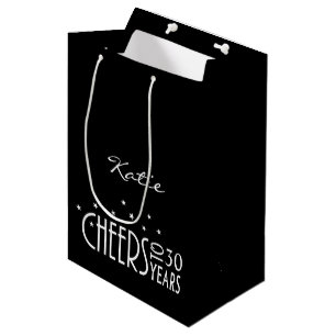 Personalize with Any Age Cheers Paper Gift Bag