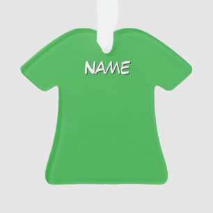 Personalize With Name Dress Shirt Green   Ornament