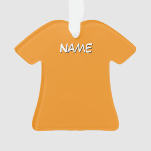 Personalize With Name Dress Shirt Orange Purple    Ornament