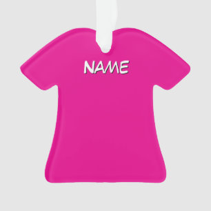 Personalize With Name Dress Shirt Pink Ornament