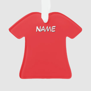 Personalize With Name Dress Shirt Red  Ornament
