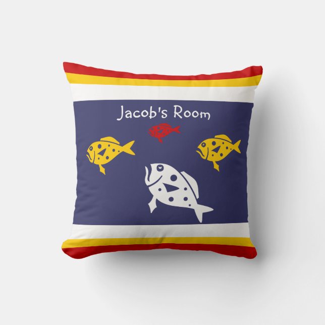 Personalize with name fish pillow (Front)