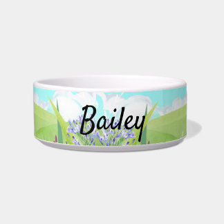 Personalize With Name Garden Ceramic Pet Bowl