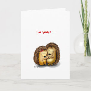 Personalize with name - Hugging Hedgehogs Holiday Card